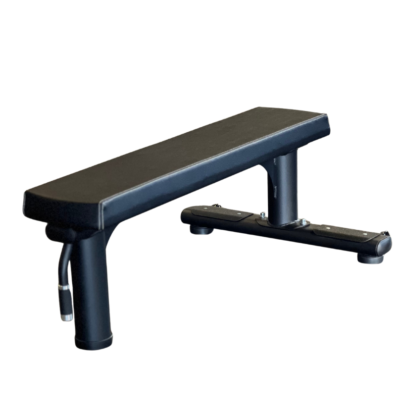 Black flat bench on a white background