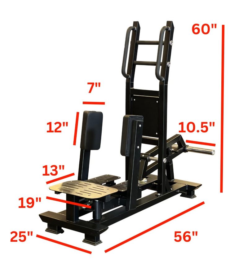 Standing Abductor with measurements on a white background