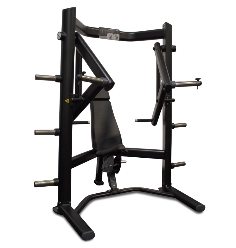 Plate Loaded Decline Chest Press from Body Solid, designed for commercial gym use, focusing on chest strength training