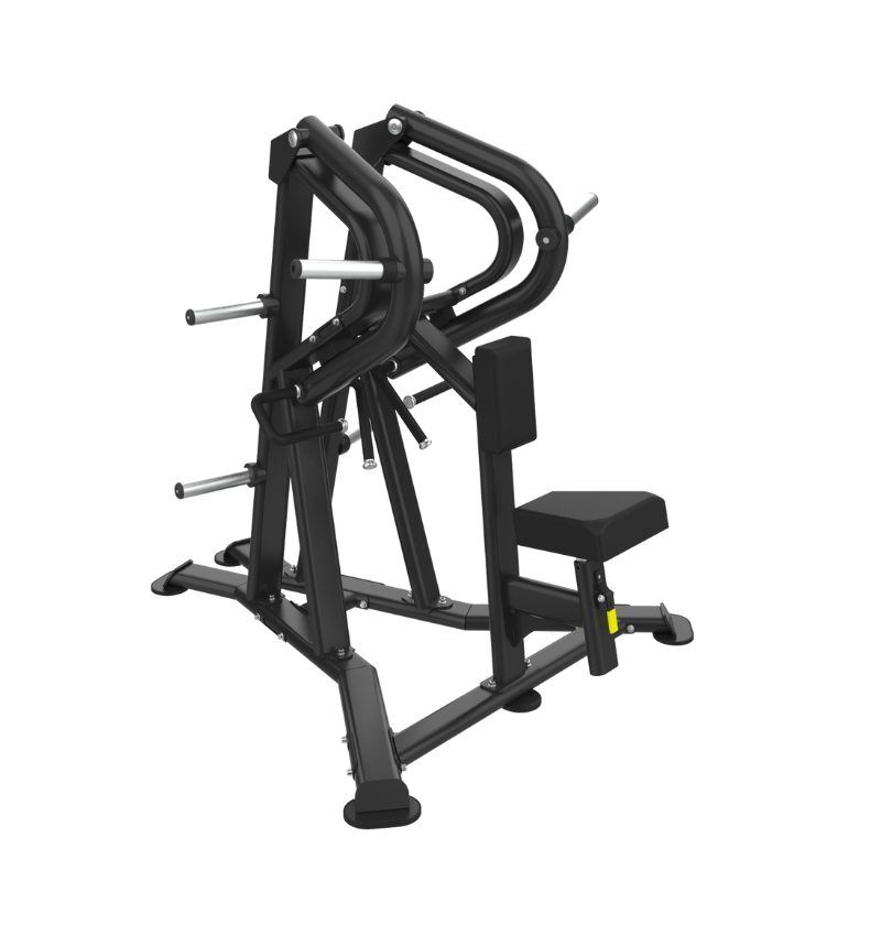 Black low row machine on a white background.
