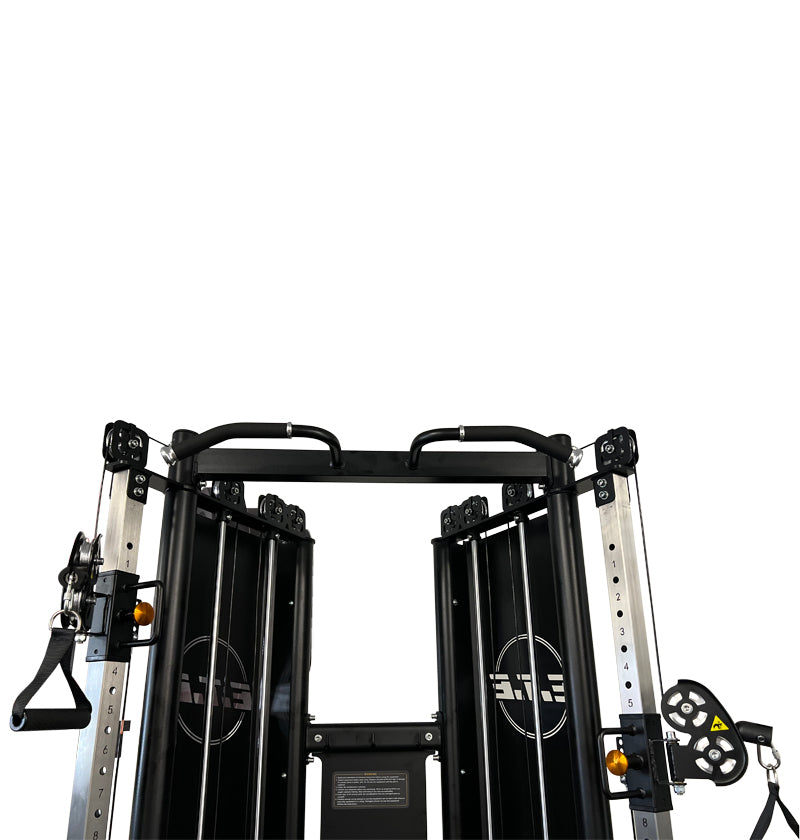 Body Solid Power Station with Functional Trainer Space Saver PL7346, showcasing various fitness equipment on its frame.
