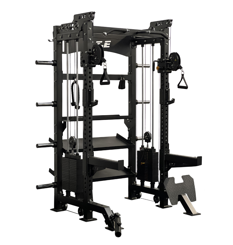 Black Body Solid Power Rack, an all-in-one half rack with a functional trainer for versatile strength training.