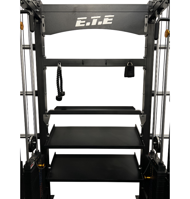 Size specifications of the All-in-1 Half Rack with Functional Trainer, highlighting its features for fitness enthusiasts.