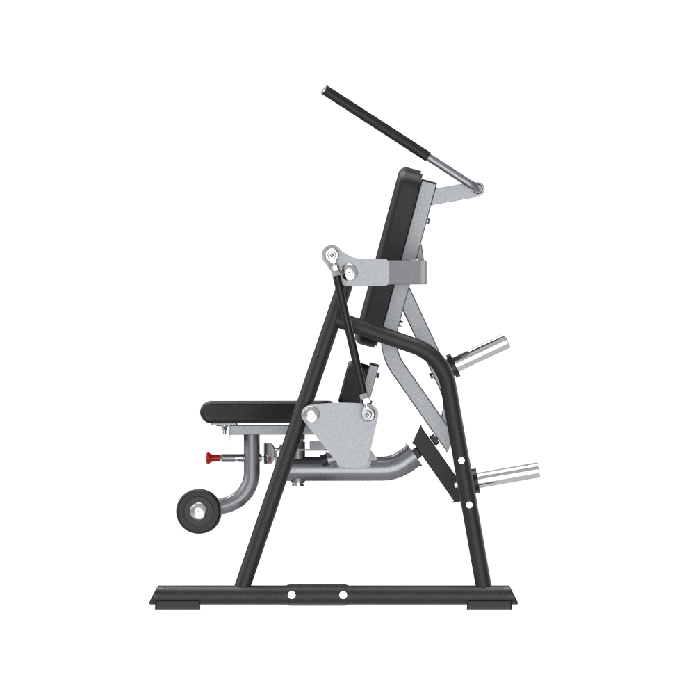Plate loaded ab crunch machine on a white background