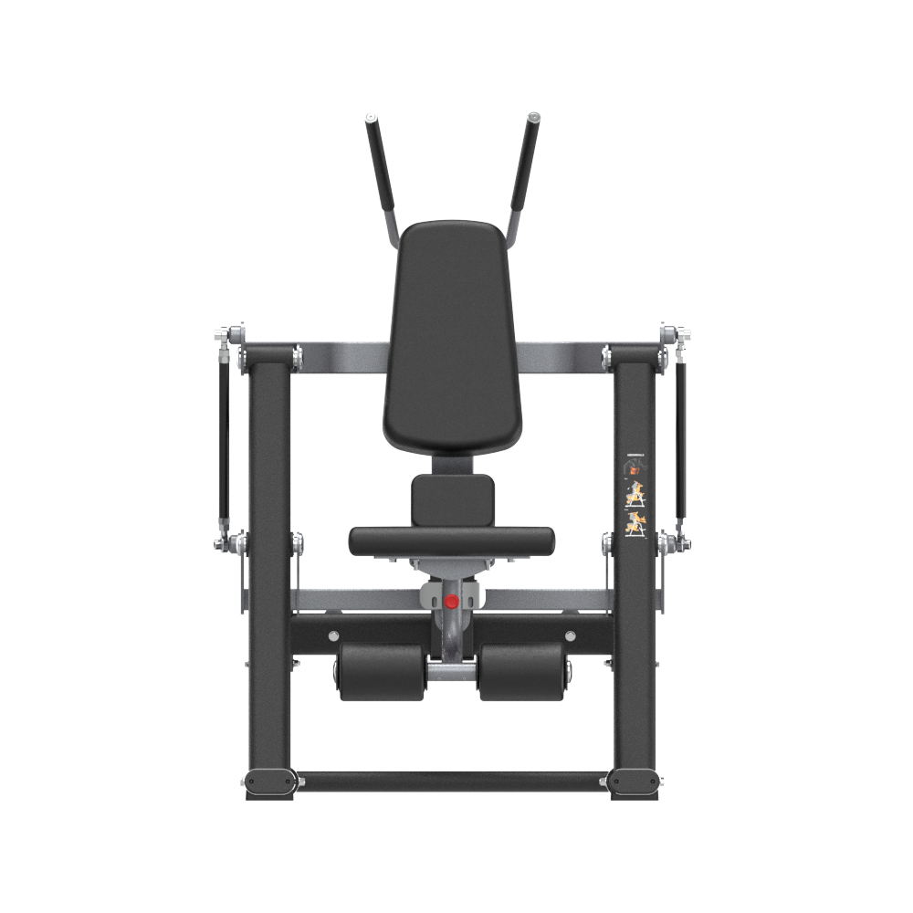 Plate loaded ab crunch machine on a white background