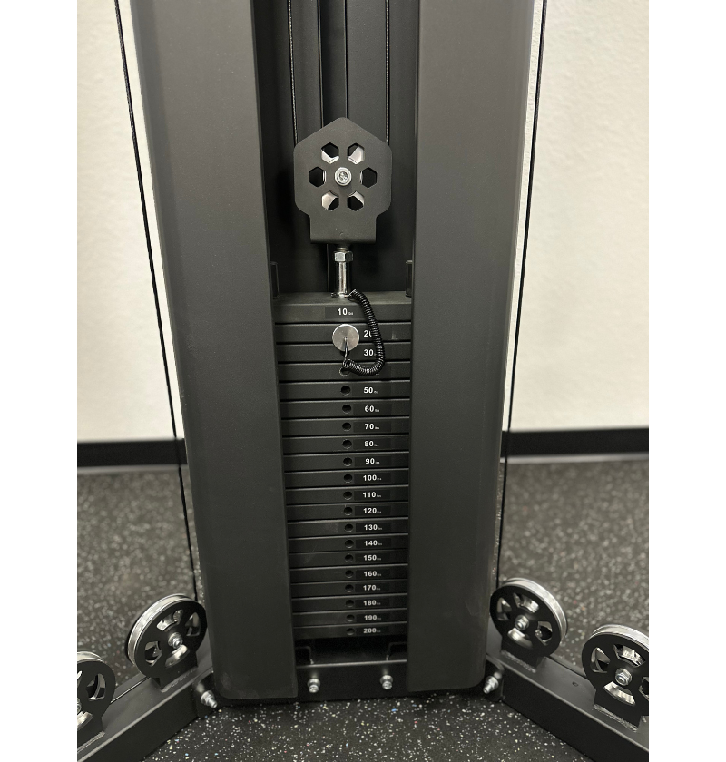 Functional trainer with a 200lbs weight stack.