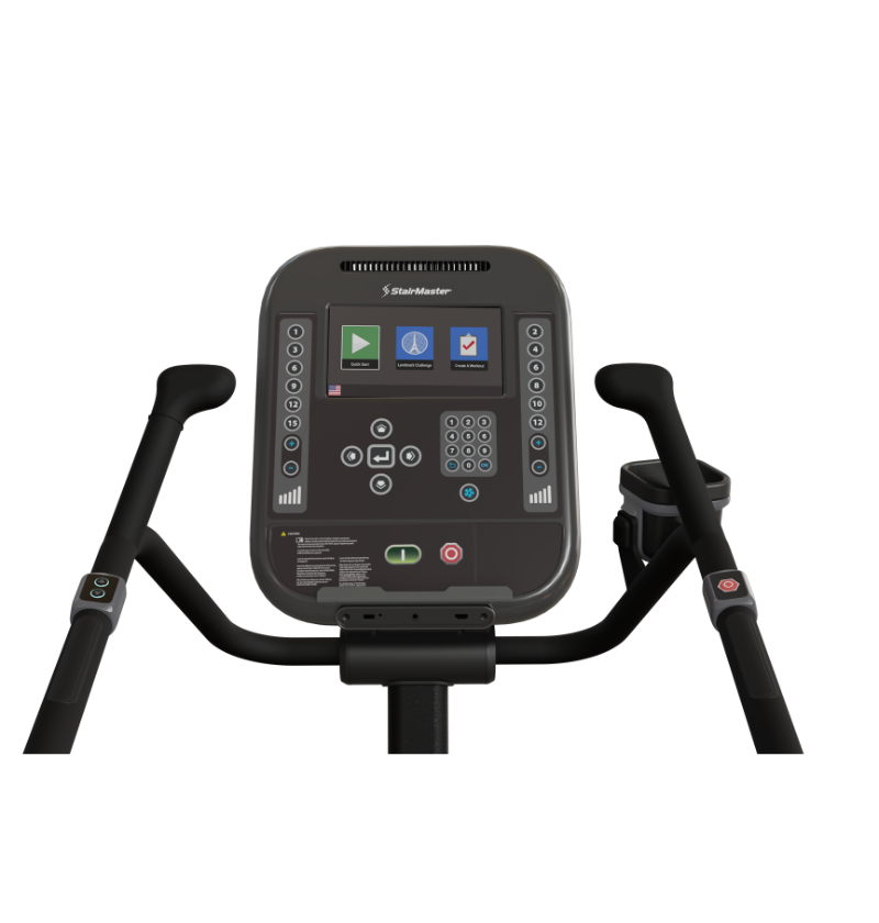 Exerciser with digital display on a white background