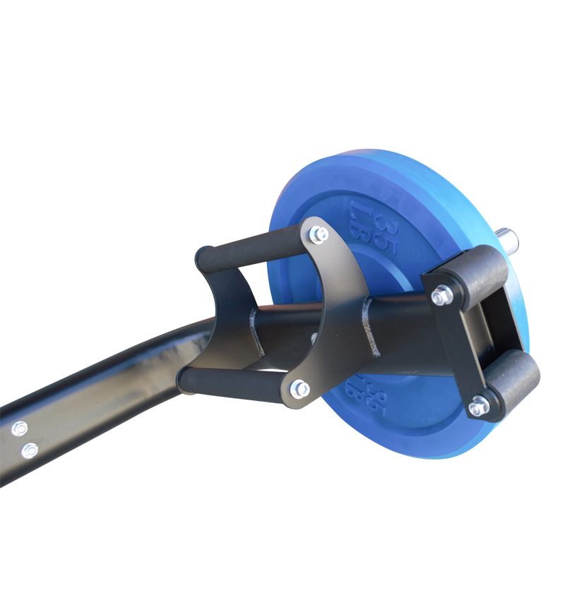 open trap bar weight and handle close up