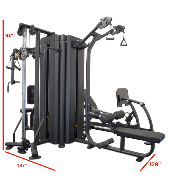 4 Station Multi Gym with Labeled Dimension