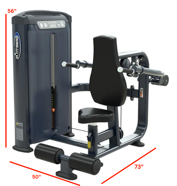 Body-Solid gym machine, for triceps exercises, shown with specific measurements for guidance.