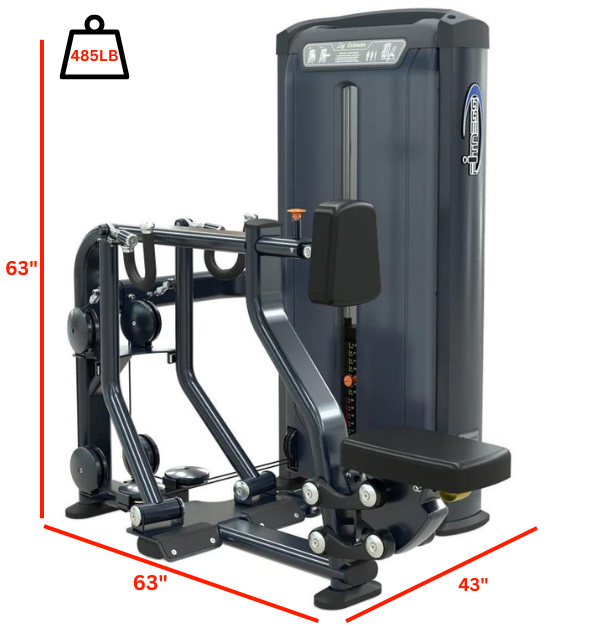 Compound Row Machine with Labeled Dimensions