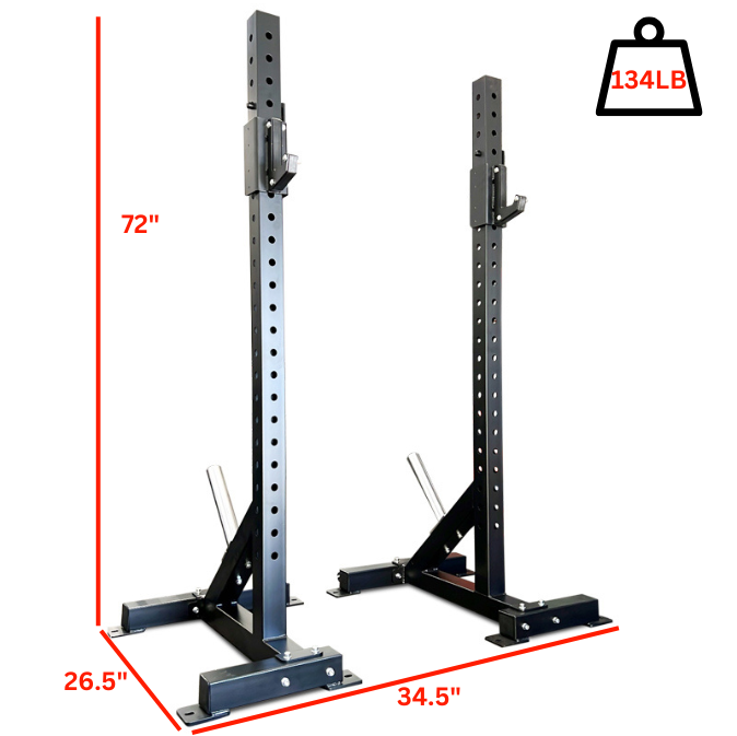 Heavy Duty Squat Stands Labeled with Dimensions