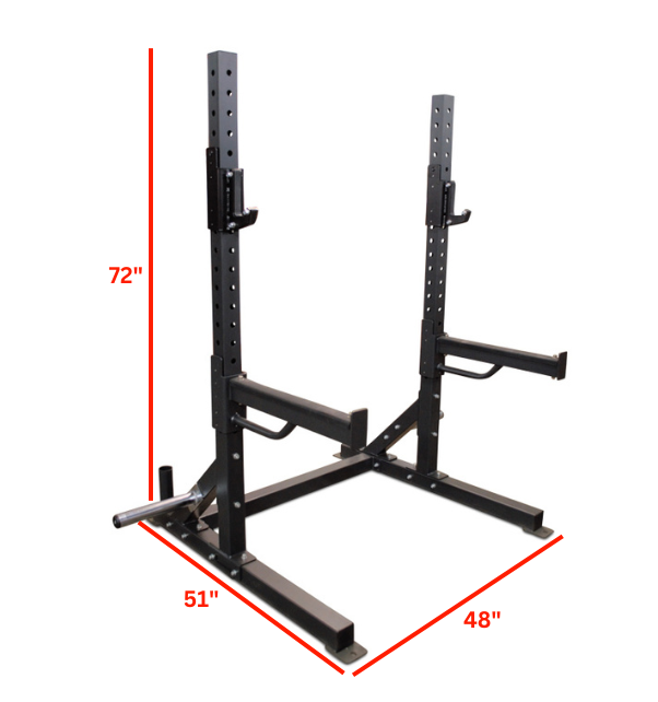 6' Basic Squat Rack labeled with dimensions