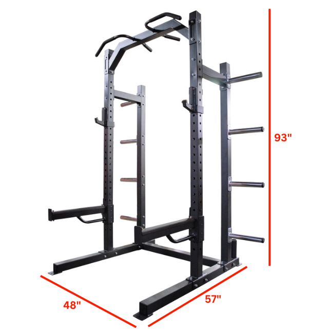 Pro Half Rack Labeled with Dimensions