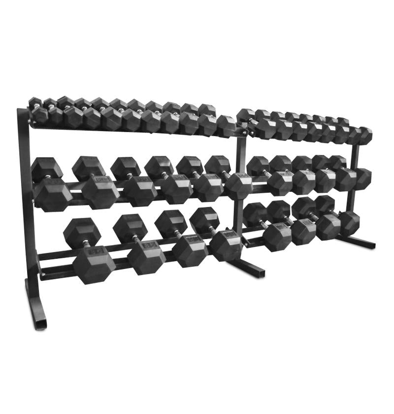 5-100 rubber hex dumbbell set