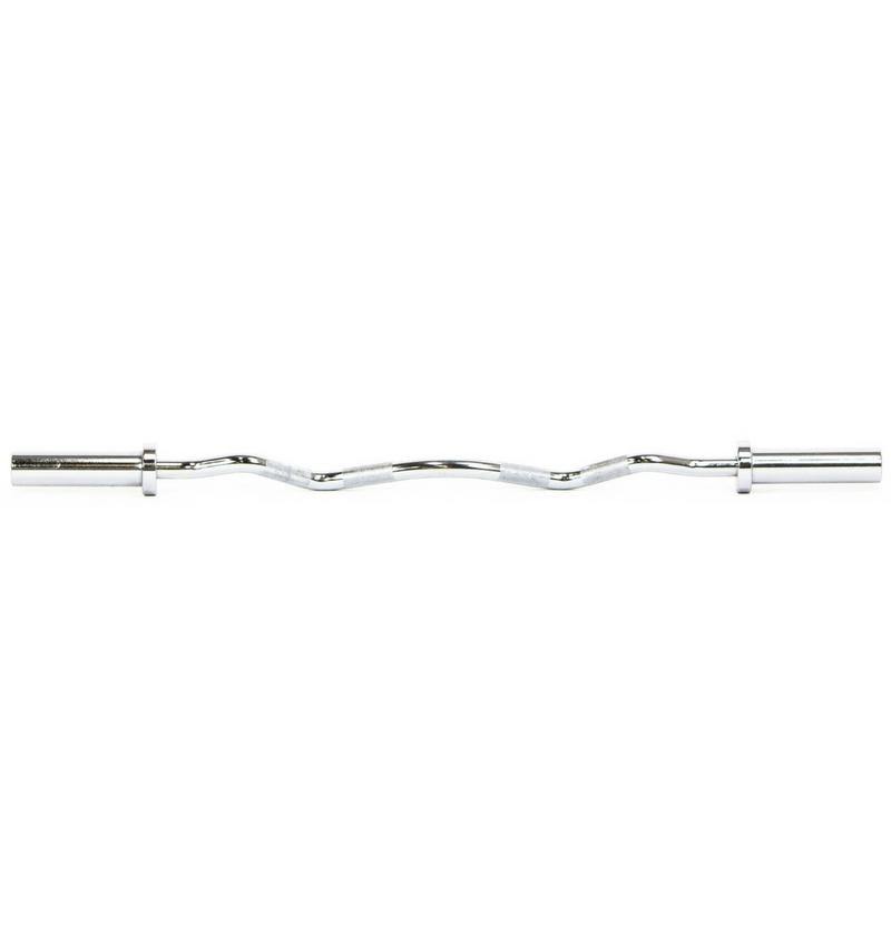 A curl bar with a curved handle displayed on a white background.