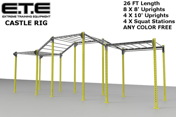 Preconfigured 20' Incline Monkey Bar Rig With Accessories