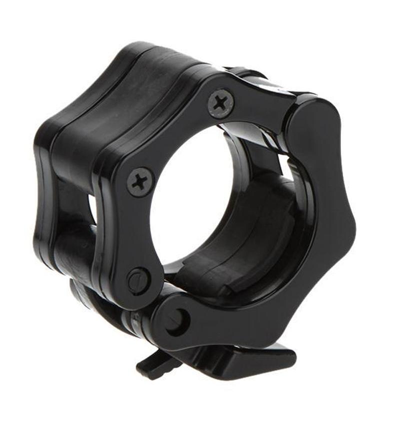 Black standard locking collars for weights.