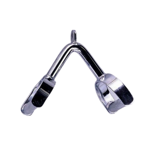 Metal gym clamps for dual-purpose bar attachment, designed for secure workouts.