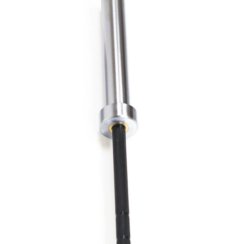 Metal Olympic bar with a black handle, labeled Women's Olympic Bar Pro 190kpsi, 25mm, on a white background.