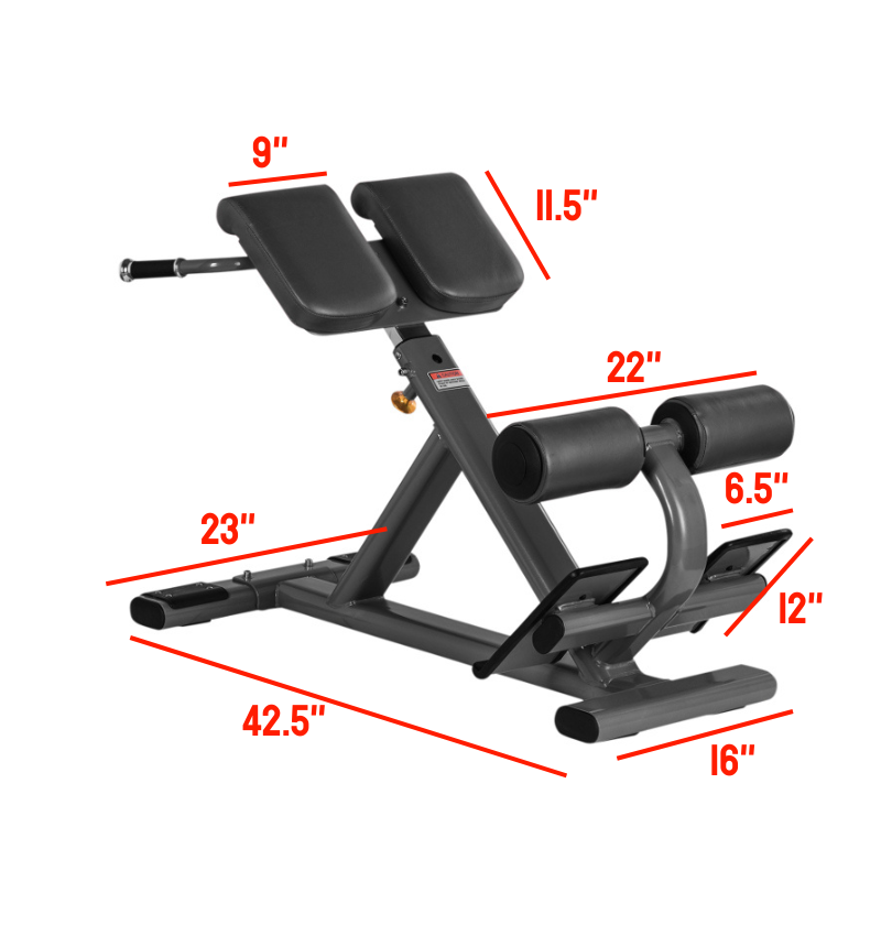 45 Degree Hyperextension labeled with dimensions