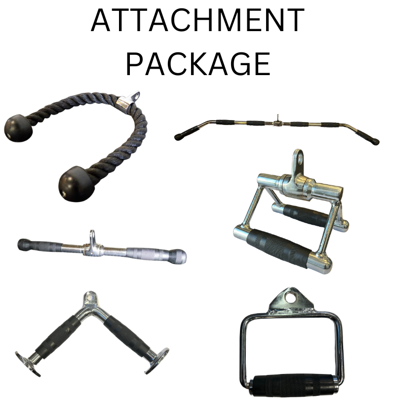 Different types of barbell attachments, including clips and weights, showcased together on a white background for fitness enthusiasts.