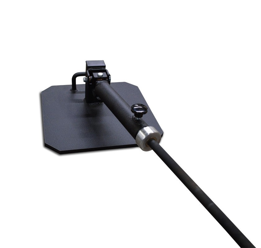 A freestanding black landmine training equipment with a hexagonal base.