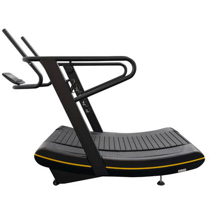 AirGo Curve Treadmill displayed on a white background, showcasing its sleek design and features.