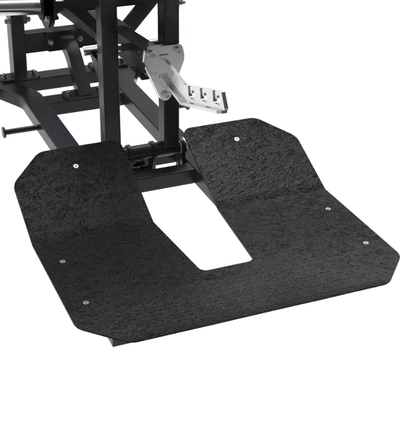 Belt Squat Black Plate Loaded Gym Equipment Displayed on a White Background 
