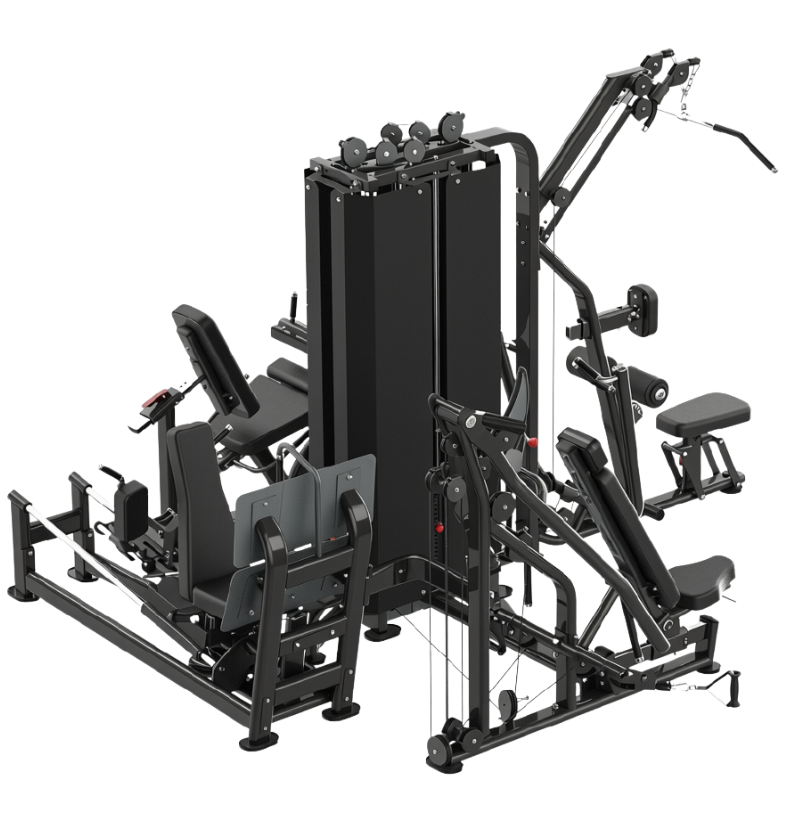 BS023 4 Stack multi station gym equipment displayed on white background