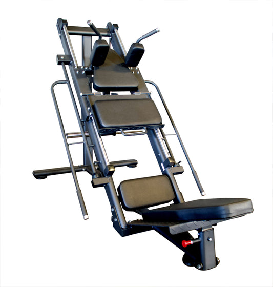 Black and white image of a Leg Press Hack Squat DR003 gym equipment machine