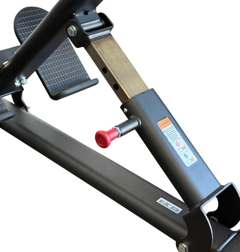 Hyperextension adjustment black workout equipment close up 