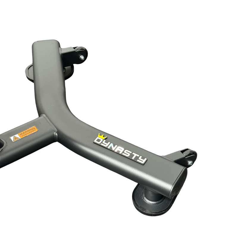 DR016 Adjustable Bench black workout bench back wheels close up displayed on white background