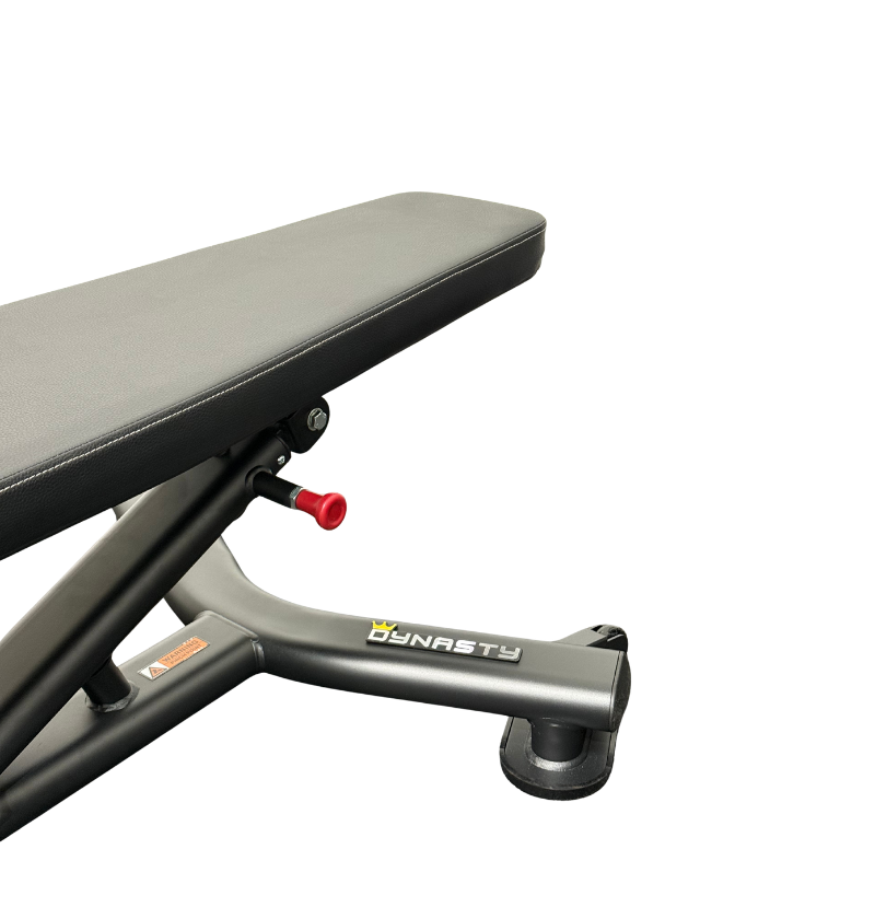 DR016 Adjustable Bench black workout bench padded back cushion close up displayed on white background