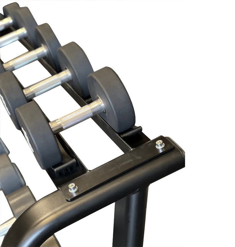dumbbell rack with saddles for round dumbbells