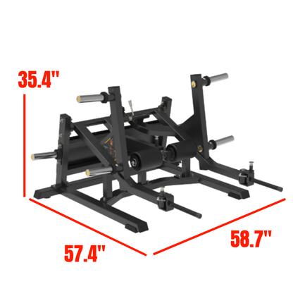 Multi Dead Lift Black Plate Loaded Gym Equipment Labeled with Dimensions 