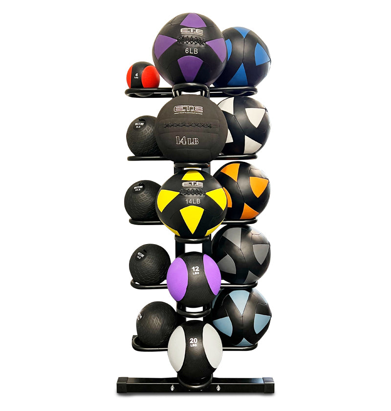 triple sided medicine ball rack