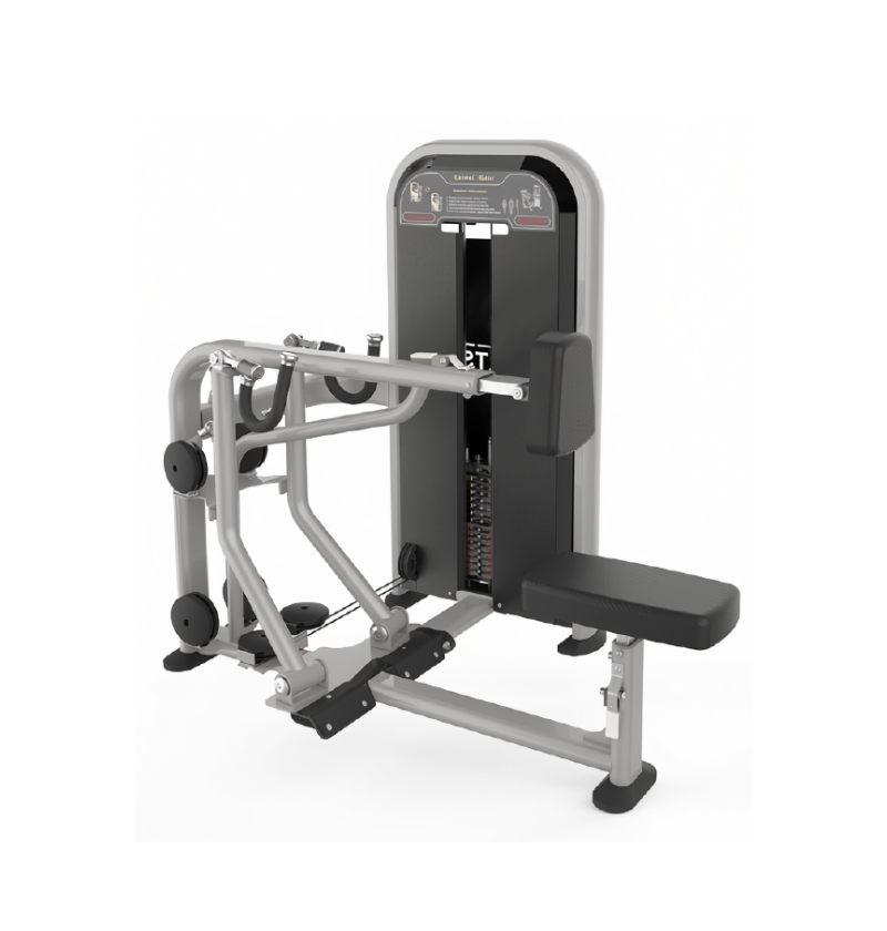 PL7707 Compound Row selectorized silver workout machine displayed on white background 