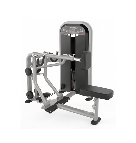PL7707 Compound Row selectorized silver workout machine displayed on white background 