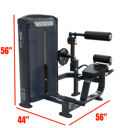 Back Extension machine with labeled dimensions