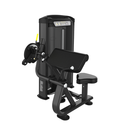 Bicep Triceps black workout machine displayed on a white background