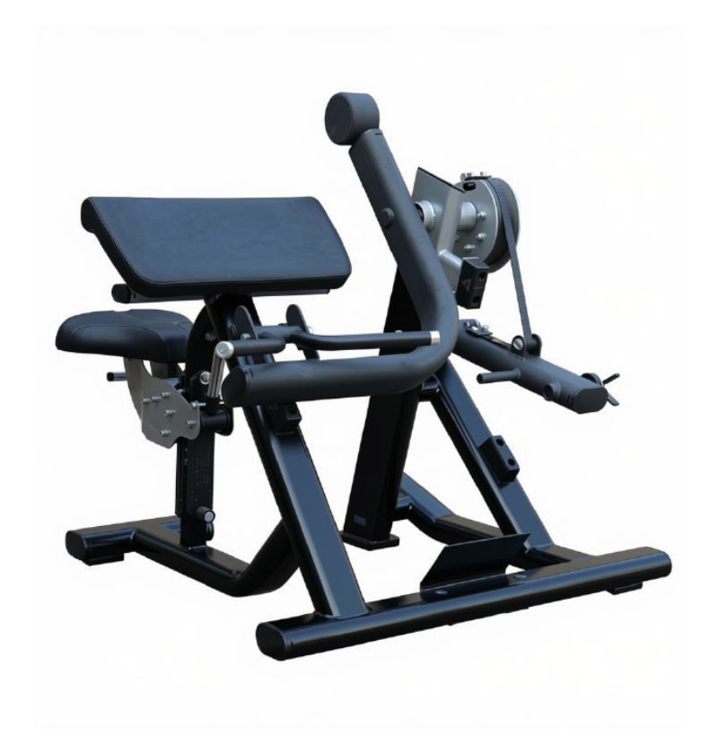 Plate Loaded Bicep Exercise L6711 black workout machine displayed on white background 