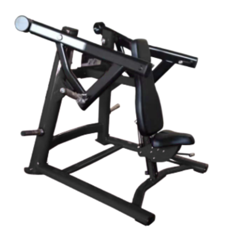 L6701 Plate Loaded Shoulder Press black workout machine displayed on white background 