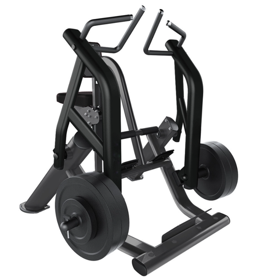 L6704 Plate Loaded Row black workout machine displayed on white background 
