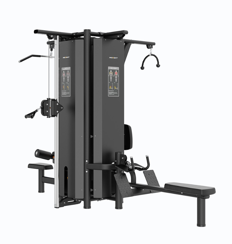 4 stack multi station displayed on white background, gym equipment 