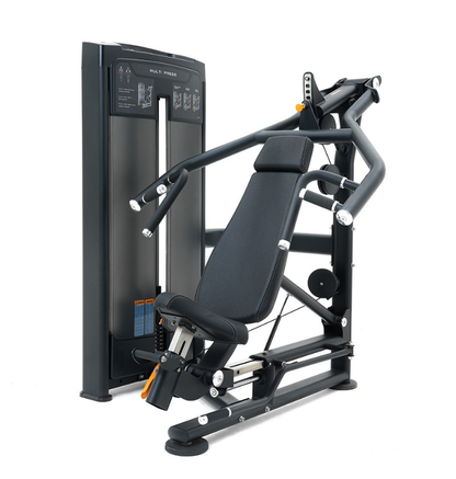 Black Multi Press Gym Workout Machine displayed on white background, gym equipment
