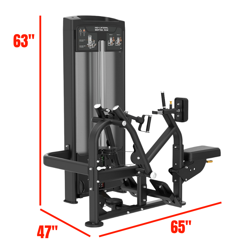Iso-Lateral Seated Row with Labeled Dimensions 