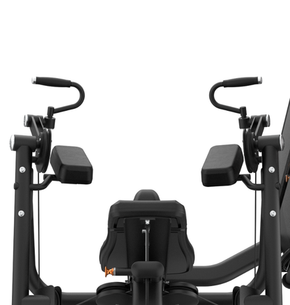 Iso Lateral Bicep Curl Dual Arm Motion on a white background