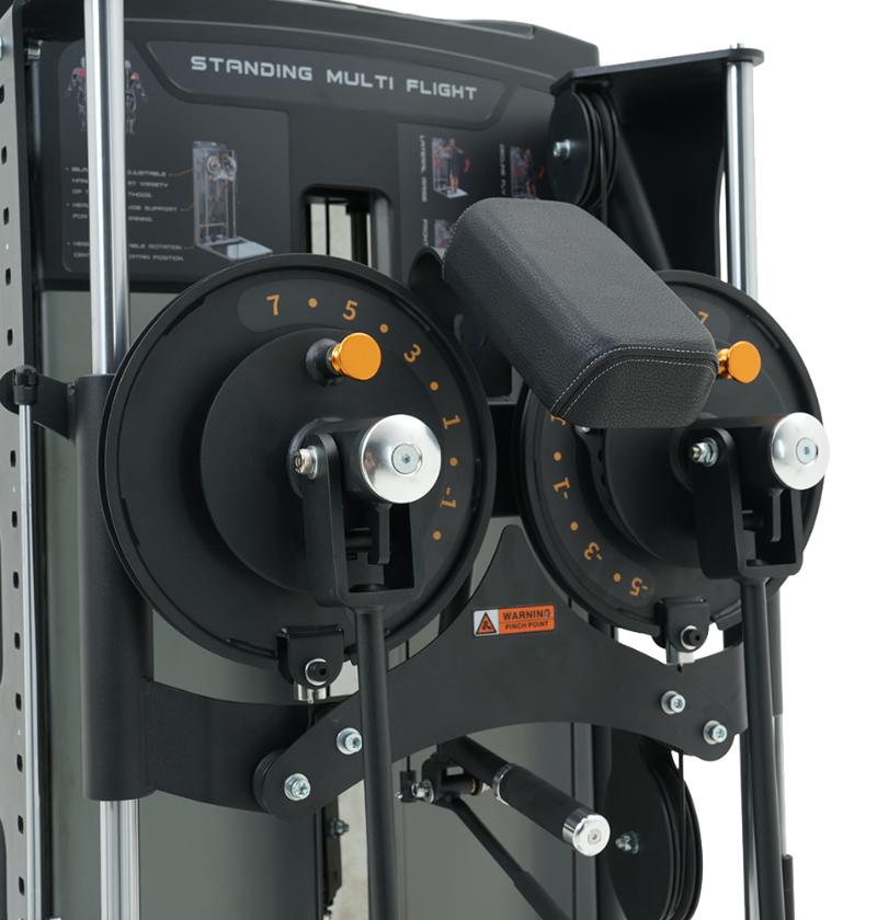 Close-up of the standing multi flight machine