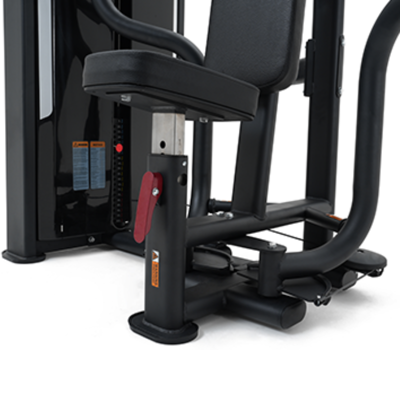 Pectoral Black Selectorized Gym Equipment Close Up 